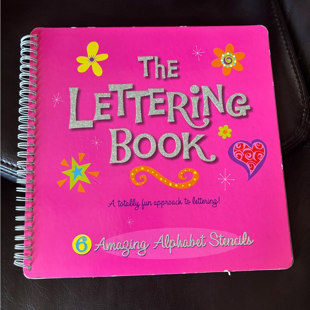 Pink Lettering Book+Silver Accents STENCILS IN EVERY FORMAT.Excellent Condition